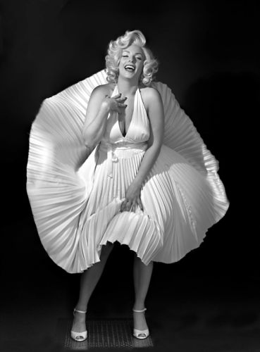 marilyn monroe wind gust pose in classic white dress