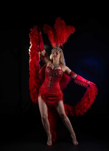 parisian showgirl in red