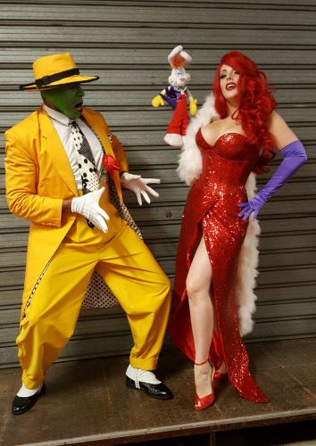 jessica rabbit with roger rabbit and mask character